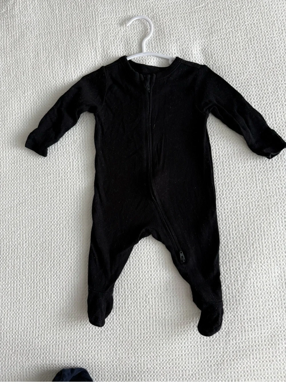 Old Navy 2-Pack Two-Way Zipper Navy and Black Footed One-Piece Set
